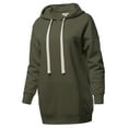 thumbnail image 2 of A2Y Women's Relax Fit Long Sleeve Kangaroo Pockets Hoodie Sweatshirts Dark Olive L, 2 of 6