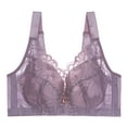 thumbnail image 2 of JGTDBPO Front Closure Bras For Women No Underwire Plus Size Full Coverage Bras Front Snap Bras Post Surgery Front Closure Brassiere Sports Bra Zip Wireless Minimizer Bra, 2 of 7