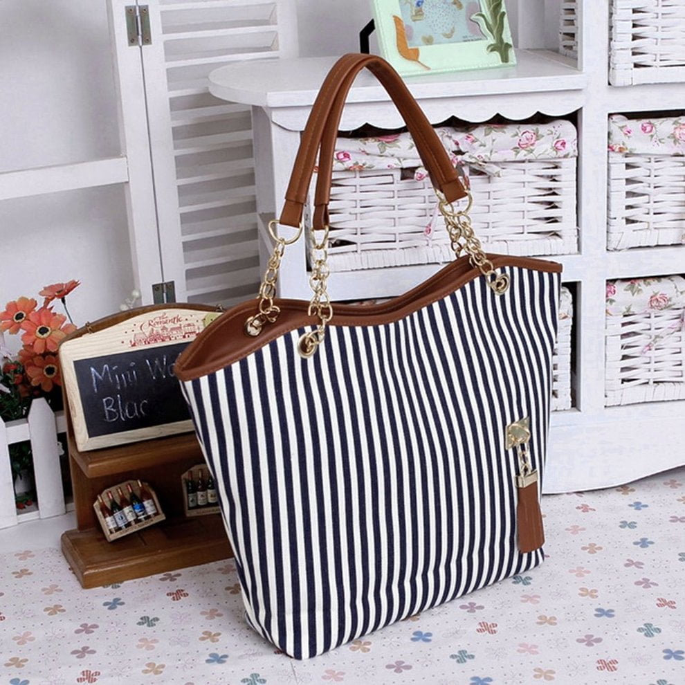 Womens Canvas plaid Handbags Girls Tote Satchel Beach Shoulder shopping