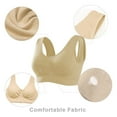 thumbnail image 6 of Women Wire-Free Plus Size Casual Bra Khaki M, 6 of 8