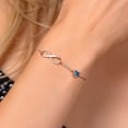 thumbnail image 4 of Gem Stone King 18K Rose Gold Plated Silver Bracelet Persian Blue and White Moissanite (0.93 Cttw), 4 of 6