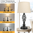 thumbnail image 3 of Partphoner 23.5'' Tall Farmhouse Living Room Bedside Table Lamps Set of 2 with 3-Color Temperature, 3 of 10