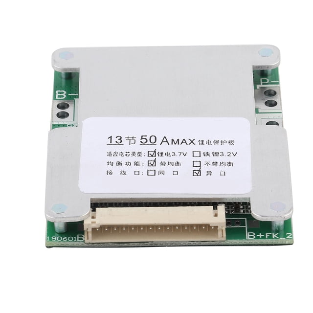Placa de carga de batería de litio, batería de litio 13S 50A Placa PCB de batería de litio Placa de protección de celda de litio Compacta y liviana