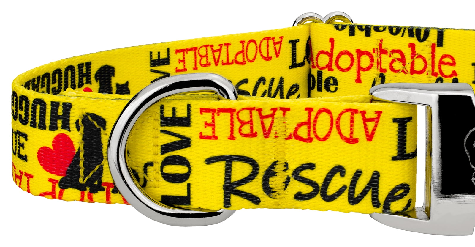 Country Brook Petz® Premium Yellow Loveable Rescue Dog Collar, Large