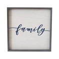thumbnail image 1 of Paris Loft Rustic Solid Wood Family Script Sign Decor, 16x16'' Farmhouse Family Wood Framed Plank Wall Hanging Decor, 1 of 5