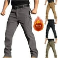 thumbnail image 1 of DDAPJ pyju Pantalon Doublé en Molleton pour Homme, Résistant à l'Eau, Pantalon de Randonnée d'Hiver, Pantalon de Travail Thermique d'Extérieur avec Poches à Glissière, Vert Armée, m, 1 of 9