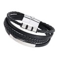 thumbnail image 4 of Pulsera para hombres y mujeres, pulsera envolvente de cuero sintético para hombres, mujeres, adolescentes, niños y niñas, cierre de acero inoxidable, Hebilla de plata, 4 of 8