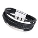 thumbnail image 3 of Pulsera de cuero multicapa personalizada, resistente y moderna, para amigos y familias. Hebilla de plata, 3 of 8