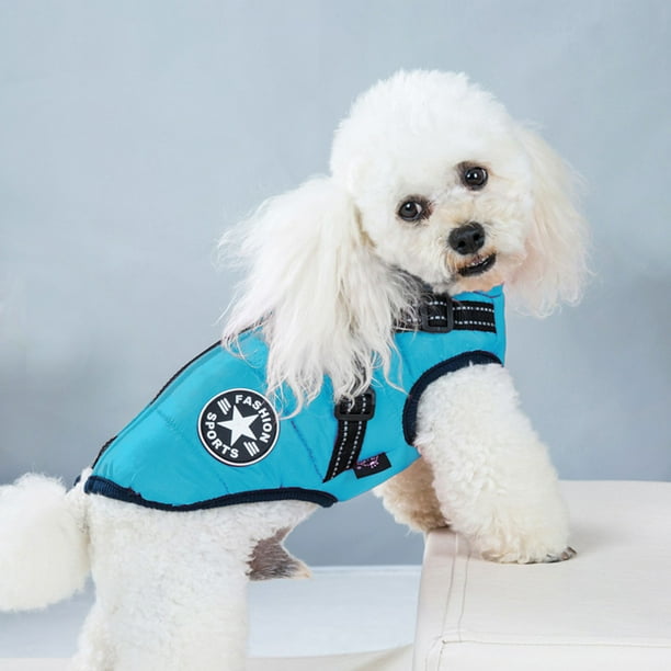 Ropa acolchada de algodón para perros de otoño e invierno, ropa gruesa para mascotas, chaleco integrado para el pecho y la espalda para perros medianos y pequeños