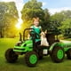 Profitez d'Un Porteur Vert Alimenté par un Tracteur 6 V avec Chariot Amovible – image 2 sur 5