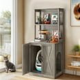 thumbnail image 3 of Uforic Wooden Hidden Litter Box Enclosure with 2 Shelves, Cat Cabinet for Indoor Use, Easy to Clean, Gray, 3 of 10