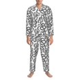 thumbnail image 3 of Balery Hand Drawn Snake Pijama para Hombre de Dos Piezas con Manga Larga, Conjunto de Dormir y Descanso Suave con Bolsillos-Small, 3 of 7