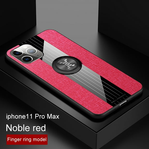 Dteck Case For Apple iPhone 11 Pro Max(6.5 inches),Ultra Slim Ring Holder Rubber Bumper Case Kickstand Shockproof Back Phone Cover (without Screen Protector) ,Red