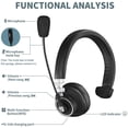 thumbnail image 2 of Trucker Bluetooth Headset/Office Wireless Headset with Extra Boom Noise Reduction Microphone, over the Head Headphone On Ear Car Bluetooth Headphones for Cell Phone, Skype, Truck Driver, Call Center, 2 of 8