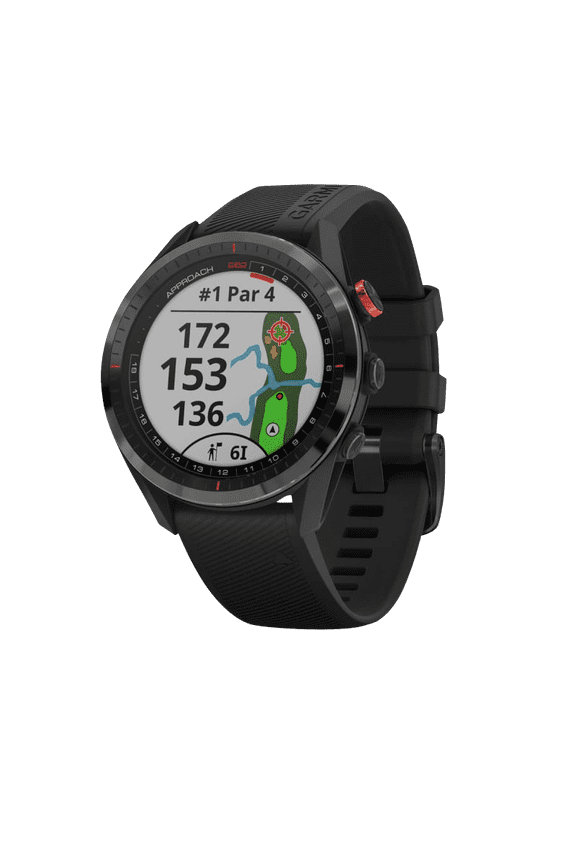 Restored Garmin Approach S62 Black Ceramic Bezel with Black Silicone Band Garmin Certified (Refurbished)