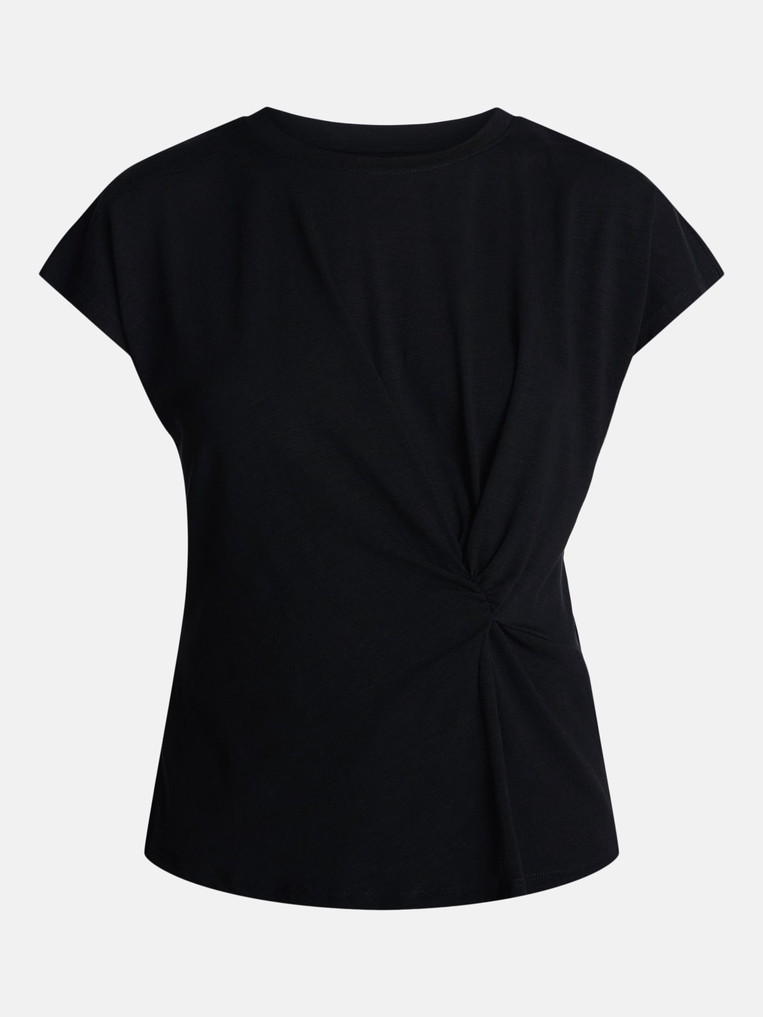 Time and Tru Women's Twist-Front Tee with Short Sleeves, Sizes XS-XXXL