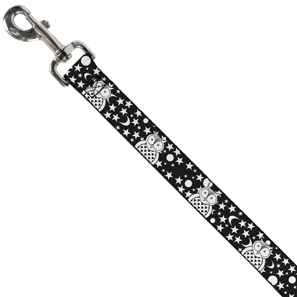 Buckle-Down Pet Leash, Dog Leash, Owls Black White, 6 Feet Long 1.0 Inch Wide