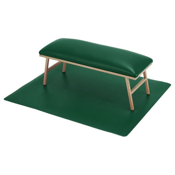Unique Bargains 1 Set Arm Rest for Nails Tech Non-Slip Nail Arm Rest Manicure Hand Rest with Nail Table Mat Green