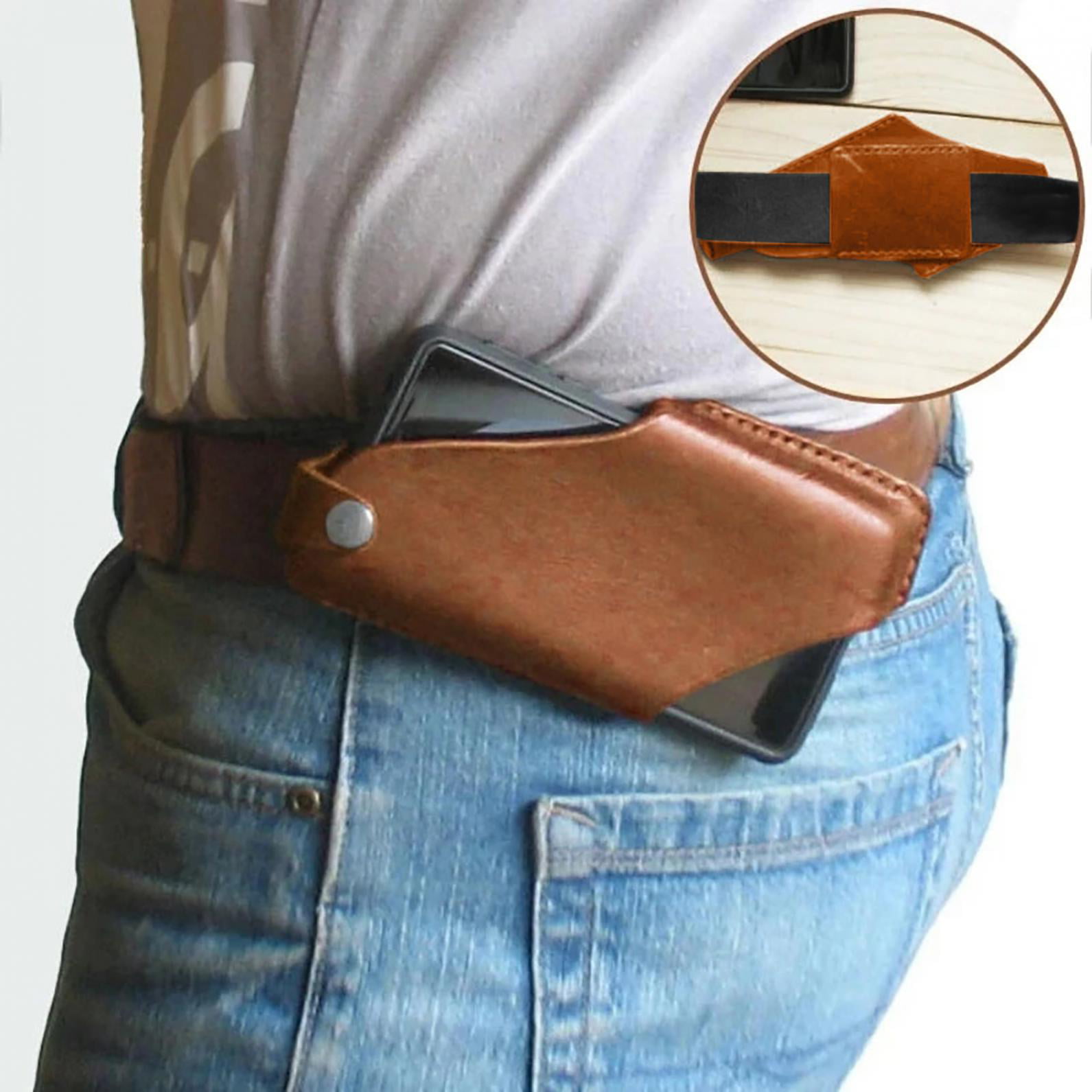 JOYIR Genuine Leather Cell Phone Holster Case with Belt Loop Pouch