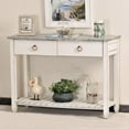 thumbnail image 5 of Sea Wind Florida Picket Fence Wood Console Table with Drawers in White/Gray, 5 of 7