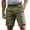 Army Green-cargo shorts for men, variant on Athletic Cargo Shorts for Men Cotton Linen Elastic Waist Half Pants with Pockets Casual Lightweight Outdoor Beach Short Pants,Orange XL