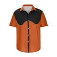 thumbnail image 4 of OGLCCG Men's Retro Bowling Shirts 50s Vintage Rockabilly Style Button Down Shirts Casual Summer Color Block Active Shirts, 4 of 5