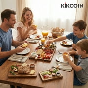 Kikcoin Acacia Wood Cutting Board, Cutting Board Set of 3 with Juice Groove, Wooden Chopping Boards for Kitchen, for Meat & Vegetables