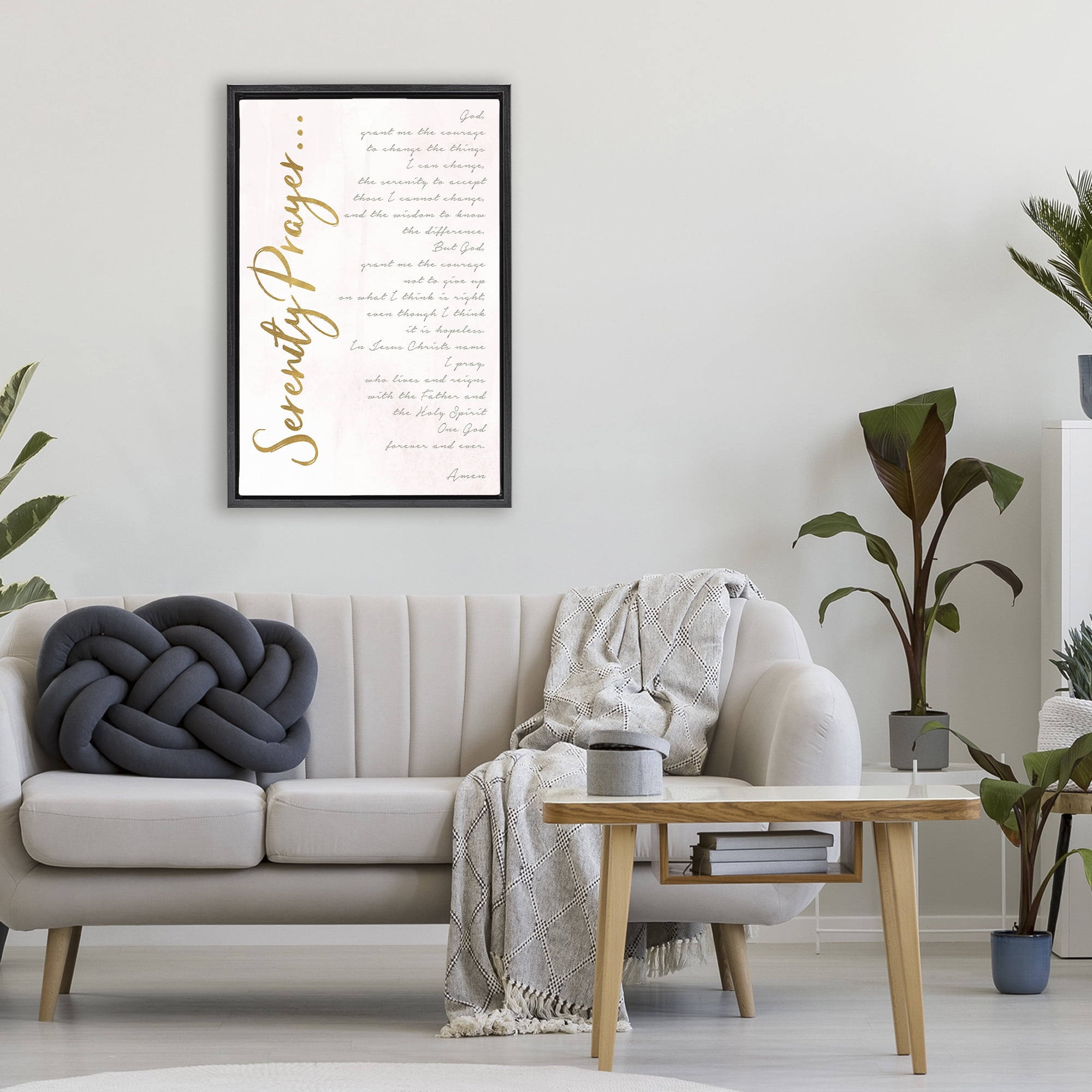 Stupell Industries Serenity Prayer Scripture Black Framed Floater Canvas Wall Art, design by Anna Quach