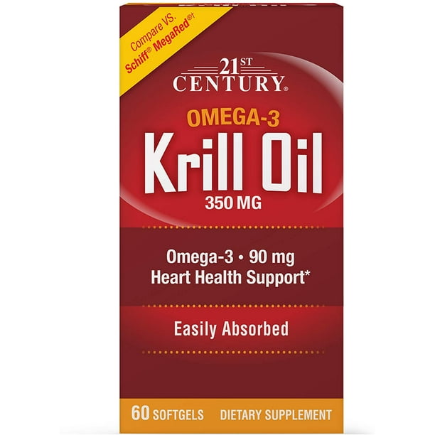 21St Century Krill Oil 300Mg Omega3 Softgels 60 Ea, 2 Pack