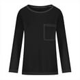 thumbnail image 6 of Sakmal Womens Tops&nbsp; Black Long Sleeve Pocket Crew Neck Solid T-Shirts Womens Shirts, 6 of 6