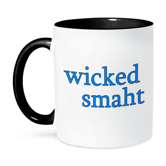 3dRose, Wicked Smaht. Blue., 11oz Two-Tone Black Mug