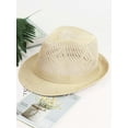 thumbnail image 3 of PULLIMORE Short Brim Fedora Hat Classic Breathable Summer Beach Sun Hat Panama Cap for Men Women (Beige), 3 of 11