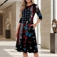 thumbnail image 4 of BOMYJESK 4th Of July Dresses for Women American Flag Floral Maxi Dress Independence Day Art Print 2026 Summer Dresses Midi Dresses Casual Party Apparel Black 3XL, 4 of 7