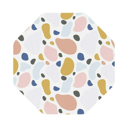 

Matuu Geometric Spots for Cup Coasters Set of 6 Leather Coasters Desk Coasters for Office Measures 4” x 4” Octagon