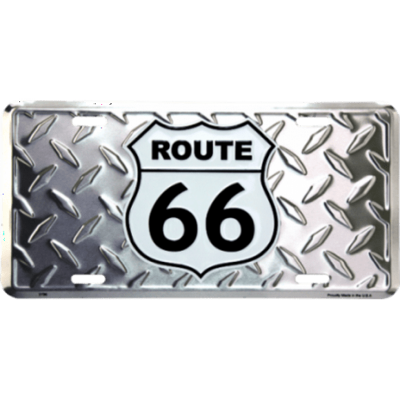Plaque d'Immatriculation en Métal pour Plaque de Diamant Route 66