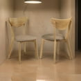 thumbnail image 6 of Evans Dining Chair Set of 2, Brown Fabric, Walnut Brown Hardwood, 17 Inch, 6 of 6