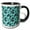 Black/White, variant on 3drose, Pretty Deep Turquoise Flowers on a Flourish on a Light Blue Background, 11oz Mug