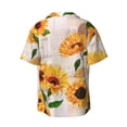 thumbnail image 2 of KLL Sunflower Print Men's Shirt Short Sleeve Button Down Summer Cuba Beach Shirts- Medium, 2 of 7
