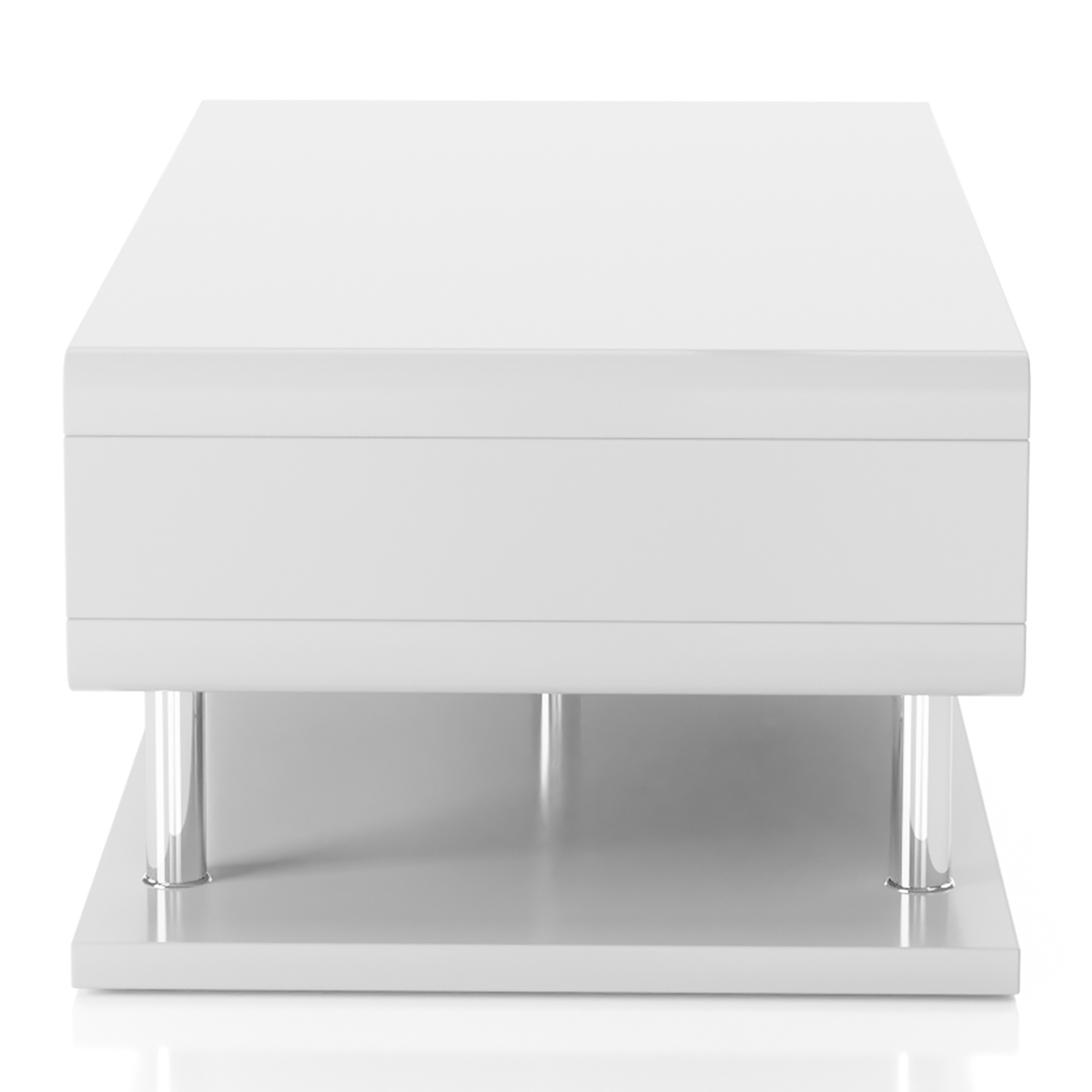Furniture of America Locke 2-Shelf Wood White Coffee Table
