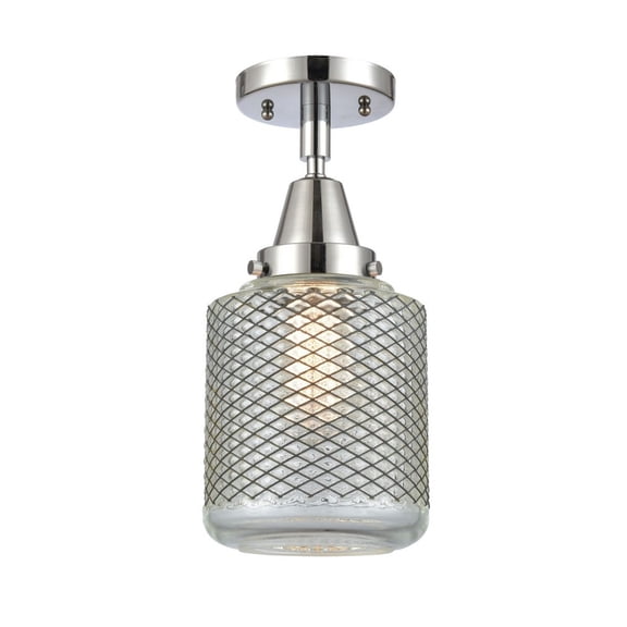 Innovations Lighting 447-1C-PC-G262-LED Stanton - 6 Inch 3.5W 1 LED Flush Mount   Polished Chrome Finish with Clear Wire Mesh Glass