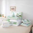 thumbnail image 6 of Manfei Cartoon Green Dinosaur 7-Piece Twin Bedding Sets, Leaf Plant Botanical Bedding Comforter Set, Teens Kids Boys Girls Reversible Sheet Sets, Breathable Home Decor, 6 of 8