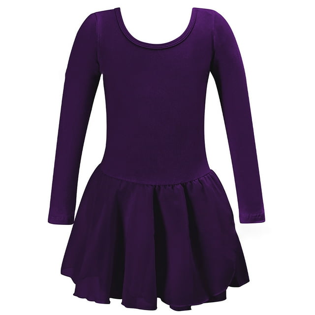 Robes Filles Manches Longues Justaucorps de Danse Ballet Tutu Tenue pour Tout-Petits et Enfants Tissu Confortable Doux Extensible pour Performance et Pratique