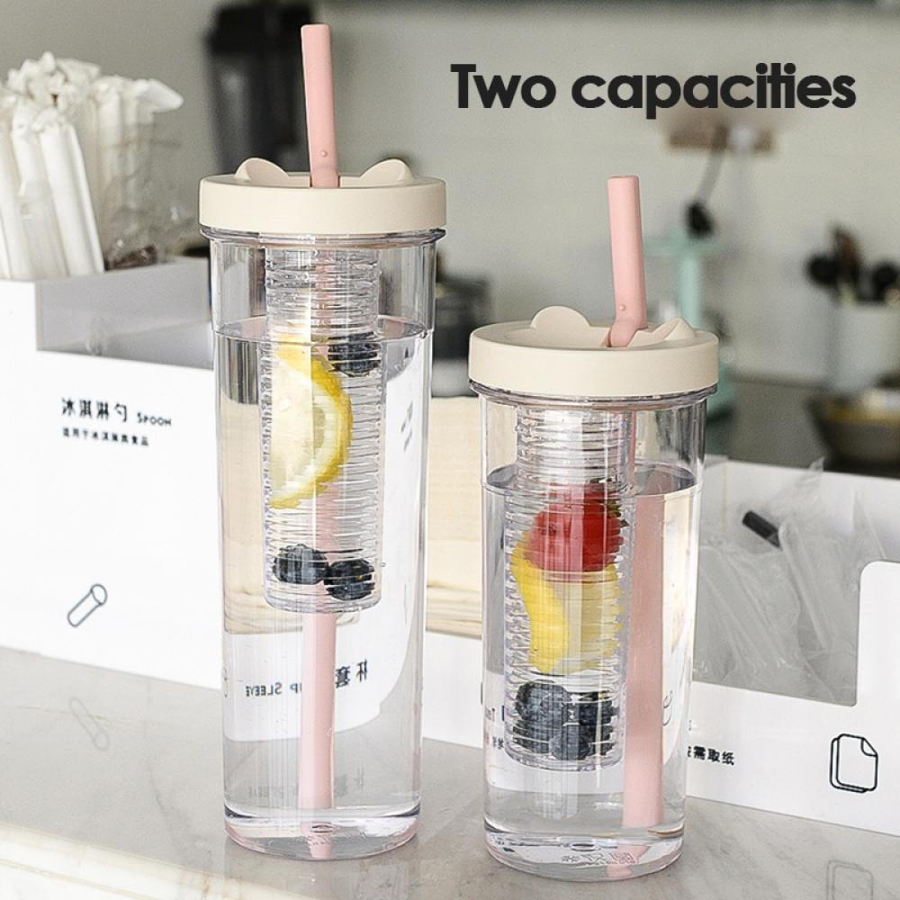 Smoothie Cup with Straw and lid, Iced Coffee Cup Studded Cup Tumbler  Plastic Double-Walled Travel Cup for Iced Coffee Cold Drinks Water Slush  Smoothies(710ml)by Tutuviw 