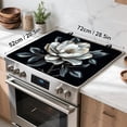 thumbnail image 4 of White floral Stove Top Cover for Home Decoration Kitchen Pad Non-Stick Washable Cooktop Covers Countertop Protector Keep Stove Clean 28"x20", 4 of 7