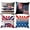 Multicolor B, variant on Independence Day Linen Pillow Cover, patriotic flag themed pillow case, soft washable fabric for holiday home festive decoration,,Multicolor B
