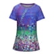 thumbnail image 3 of ICHUANYI Clearance Women Casual Printed Short Sleeve Round Neck Pullover Blouse T-shirt Tops(Purple, L) ICHUANYI WER2023081015770, 3 of 5