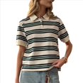 thumbnail image 1 of Blusas Informales de Corta para Mujer, Estilo Ejecutivo, con Cuello en V, para Verano, 2025, con Cuello Básico Ajustado Verde S, 1 of 10