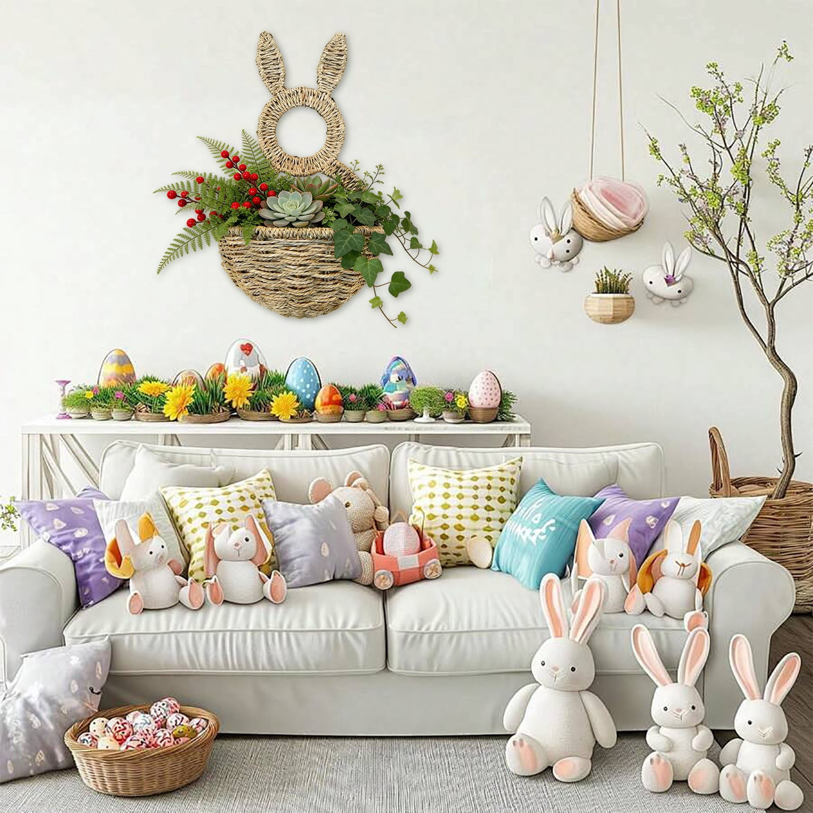 Clearance! YZEGDCH Easter Basket Easter Bunny Bags Easter Decorations for Easter Egg Hunts Decorations Candy Gifts Storage