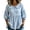 Blue, variant on Women's Gingham 3/4 Puff Sleeve Button Down Peplum Blouse Plaid Shirts (Red, 4XL)