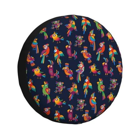 Zeuib Colorful Birds Tire Cover Wheel Cover Spare Tire Cover Anti-UV Waterproof spare tire cover for Trailers RV Truck and Camper-17 inch